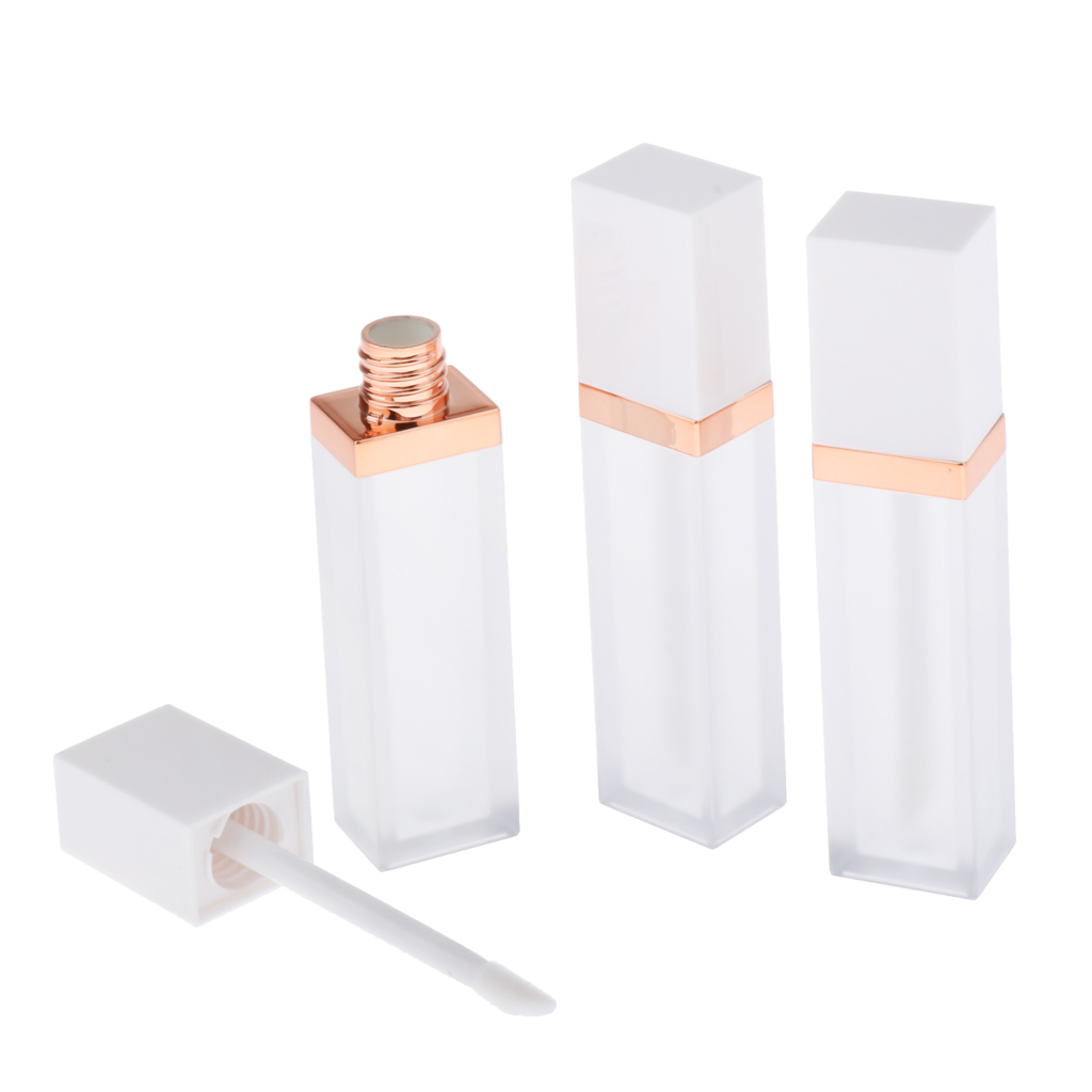 3 Pieces 7ML Refillable Empty Lip Gloss Tubes with with Inserts,  Empty Lip
