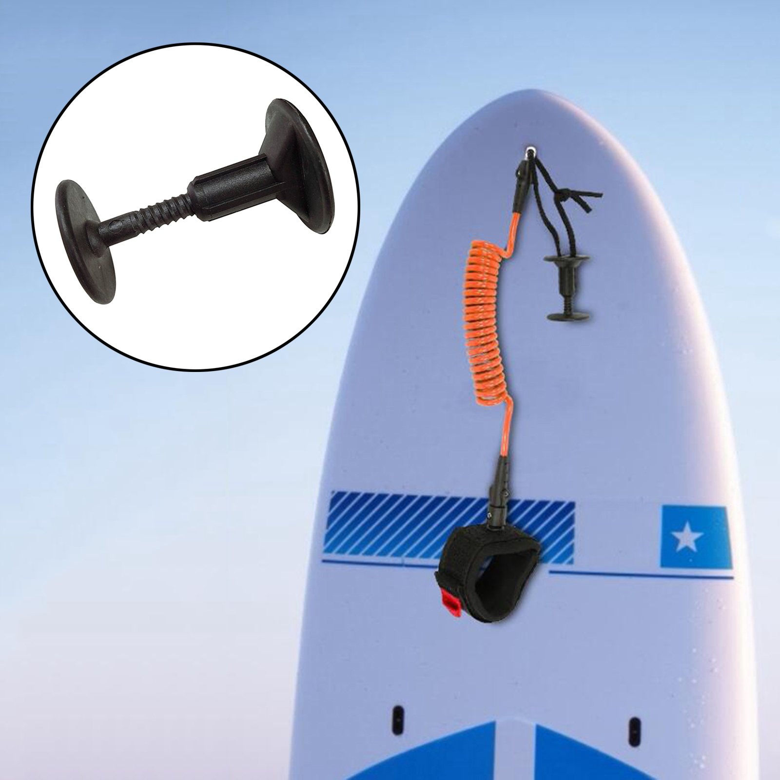 Durable Nylon Surfboard Leash Plug Soft Top SUPs Ankle Leash Screw Leg Rope