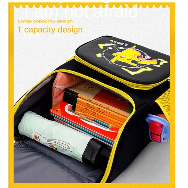 Pokemon Pikachu School Bag Crianças 1 ° Para 3 ° Grau Leve Dacron Moda  Criativa Reflexiva Impermeável Respirável Mochila - AliExpress