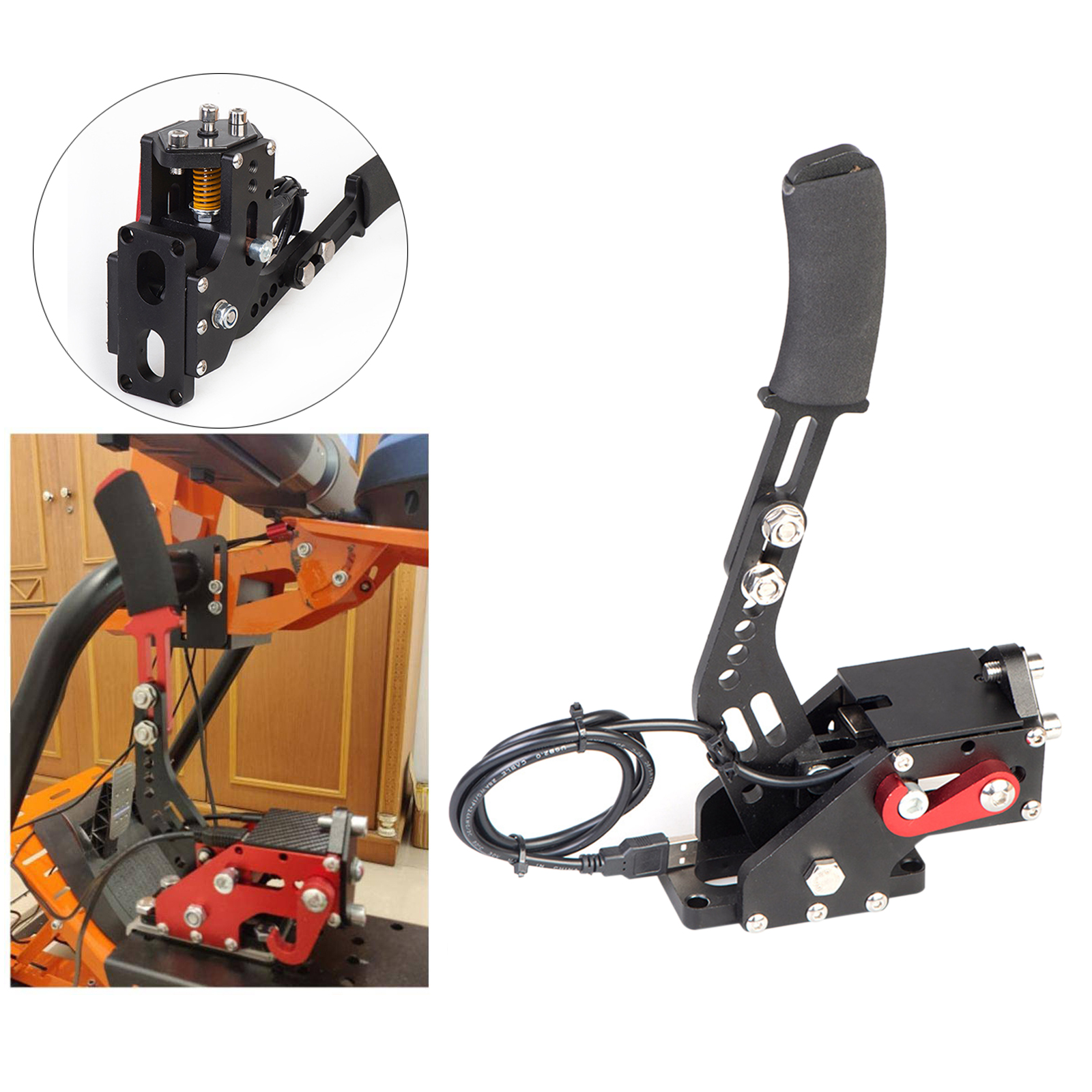 14Bit PC USB Handbrake SIM for Racing Games 14Bit Non-Contact Sensor 1pc