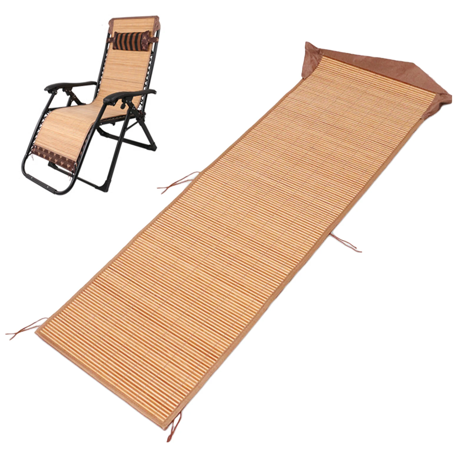 Universal Insulation Replacement Bamboo Mat Cover for Recliners Backyard Beach Pool Lounge Chair
