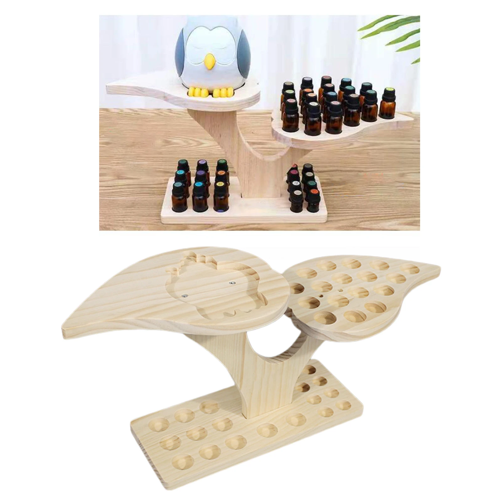 36 Slots Wooden Essential Oils Stand Diffuser Holder Carousel Box Elegant