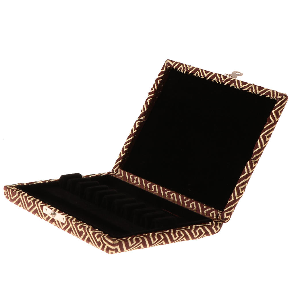 Oboe Reed Case Holder Box Internal Thicken Flannel for 10 Reeds Coffee