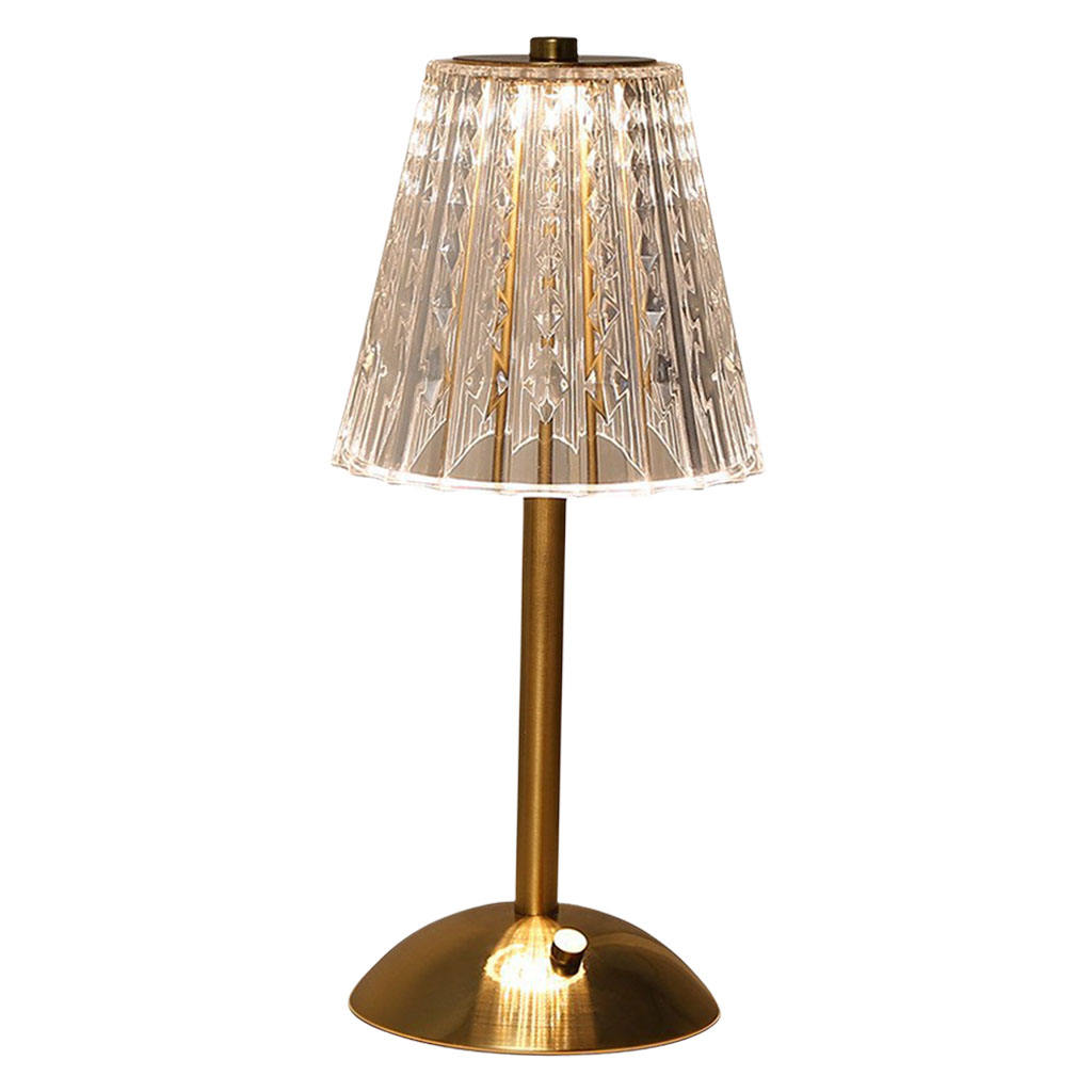 Crystal Bedside Table Lamp LED Touch Control for Decorative Dining Room