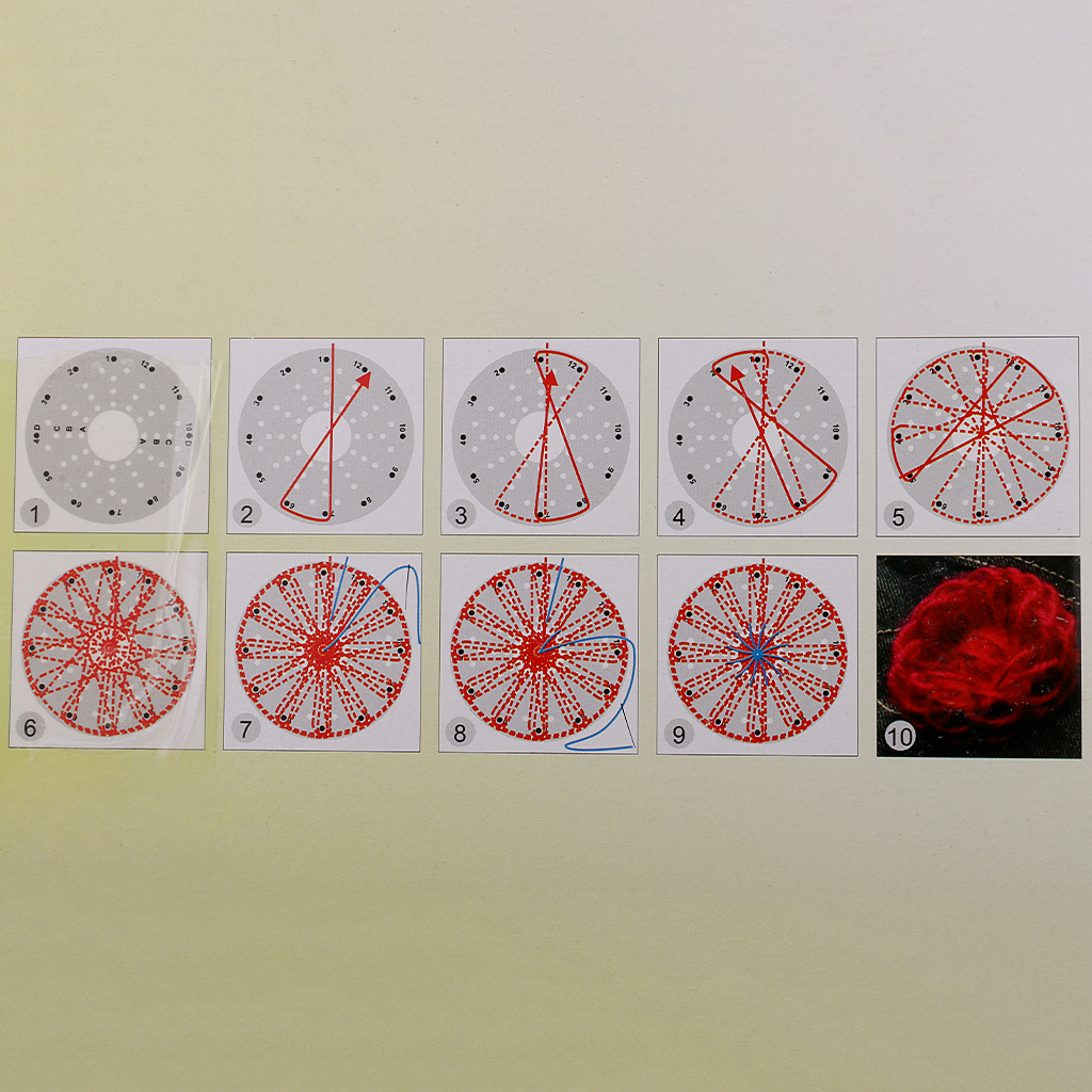 Round Plastic Knitting Loom Flower Bloom Loom Pattern Handmade Maker