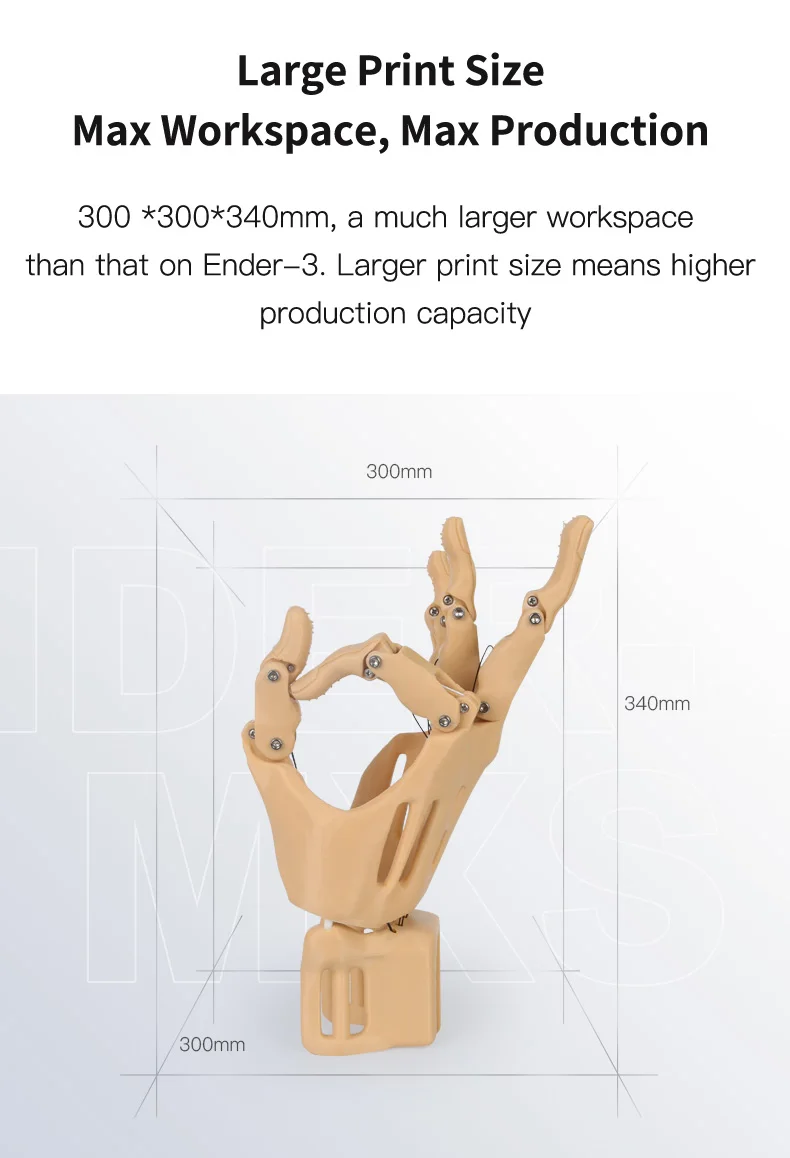 CREALITY 3D Ender-3 Max 3D Printer Kit with Resume Printing Function Large Print Size 300*300*340mm Economic DIY FDM Printer 3 d printer