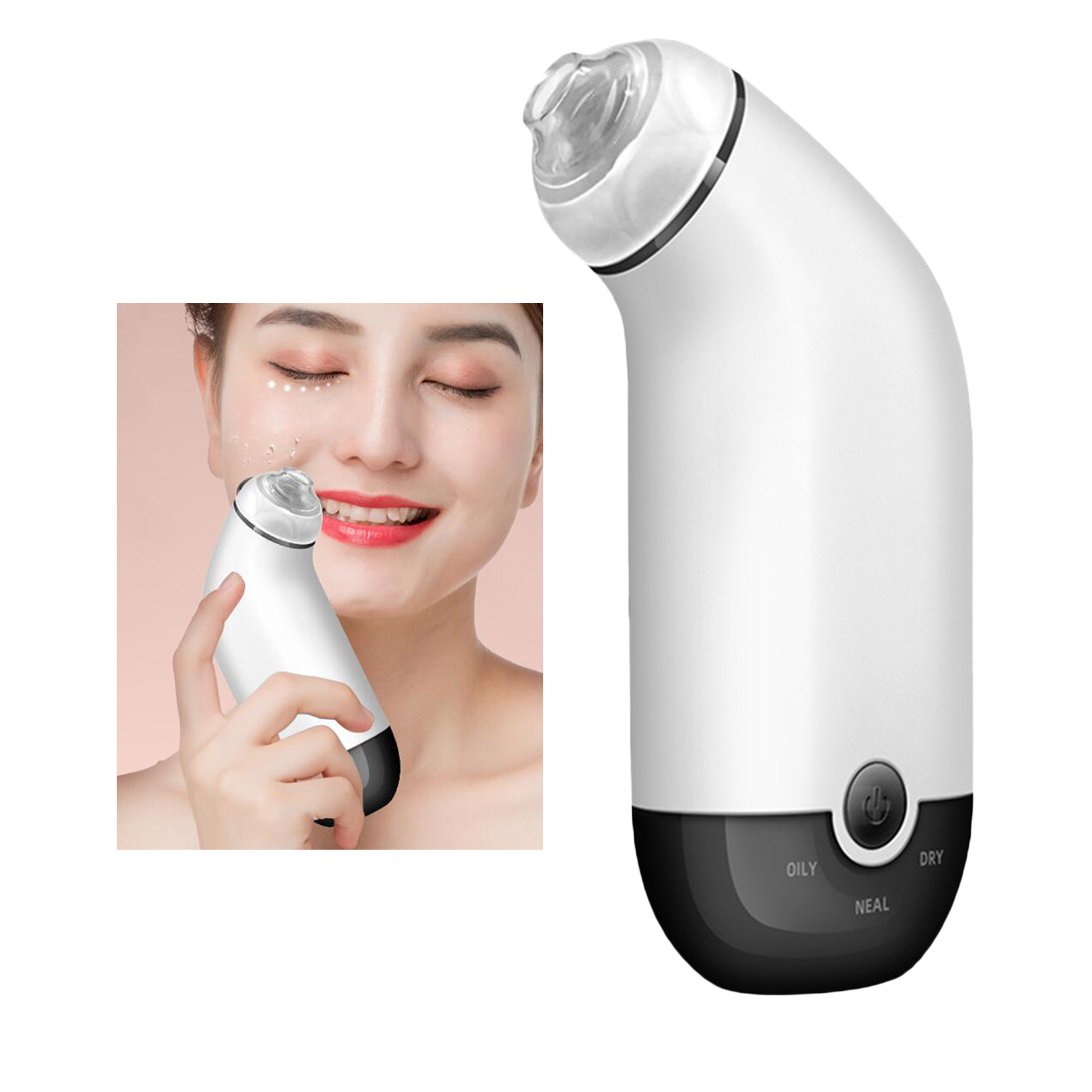 Blackhead Remover Suction Vacuum Acne Whitehead Cleaner Cordless USB Rechargeable Pimple Sucker Beauty Device with 3 Probes
