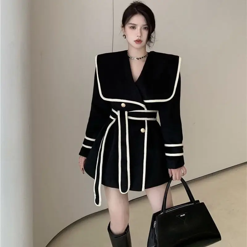 Koijizayoi Elegant Trench Winter Thick Warm Long Coats Fashion Office Lady Belt Korean Winder Beaker Dropshipping Women Clothing womens parka coat
