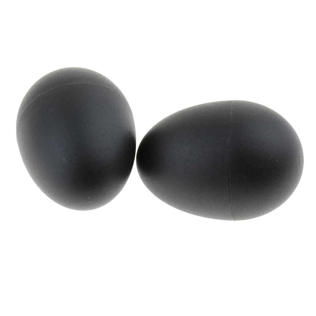 Pack of 2 Plastic Egg Shaker Black Kids Baby Toddler Preschool Musical Rattle Toy