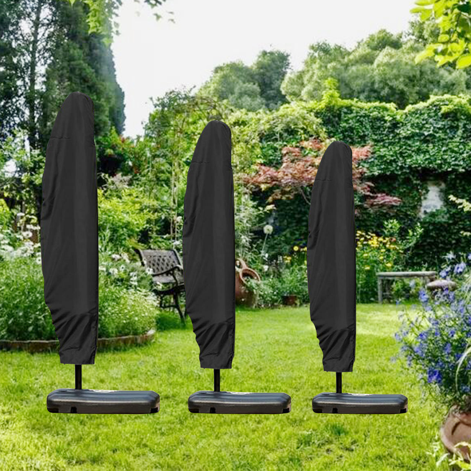 Black Banana Style Umbrella Cover Waterproof Garden Cantilever Umbrellas