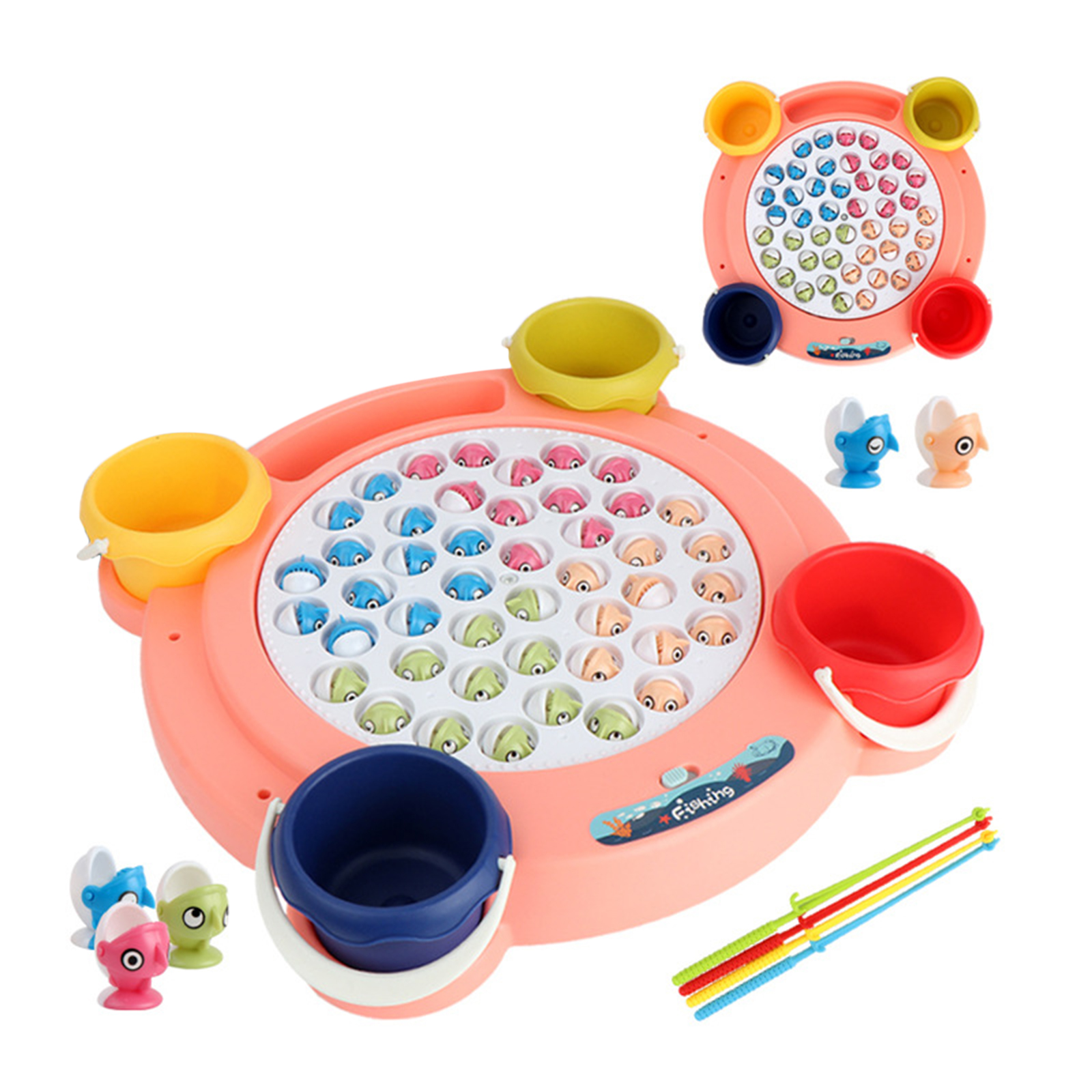 Electric Fishing Game Toy Set w/Rotating Pool 45 Fish Educational Toys Gifts