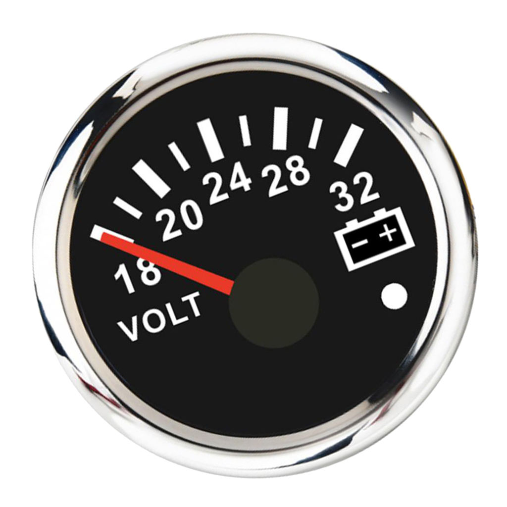 52MM Universal Voltmeter Car Boat Digital Voltage Gauge 18-32V  Motorcycle Truck Yacht Vessel, 2``