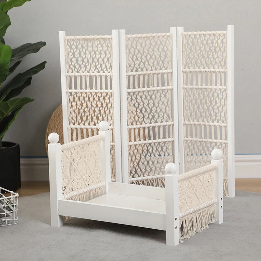 Baby Newborn Photography Props Baby Crib Shooting Assisted Detachable Mini Bed Hanmade Doll Bed for Studio Home Accs