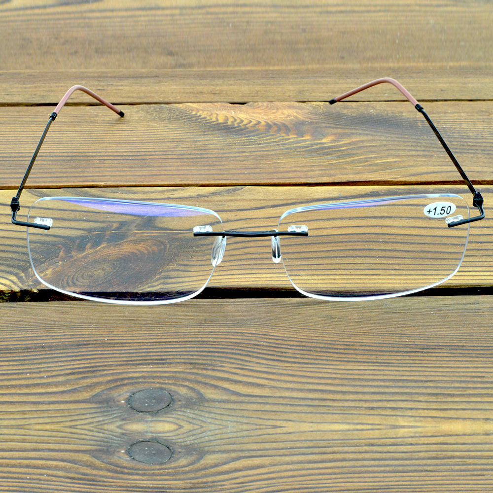 Lightweight titanium alloy rimless spectacles for clear vision