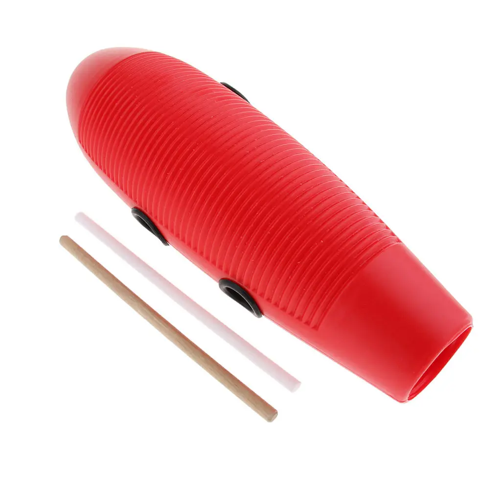 Guiro With 2 Scrapers, Latin Percussion Musical Instrument, Red