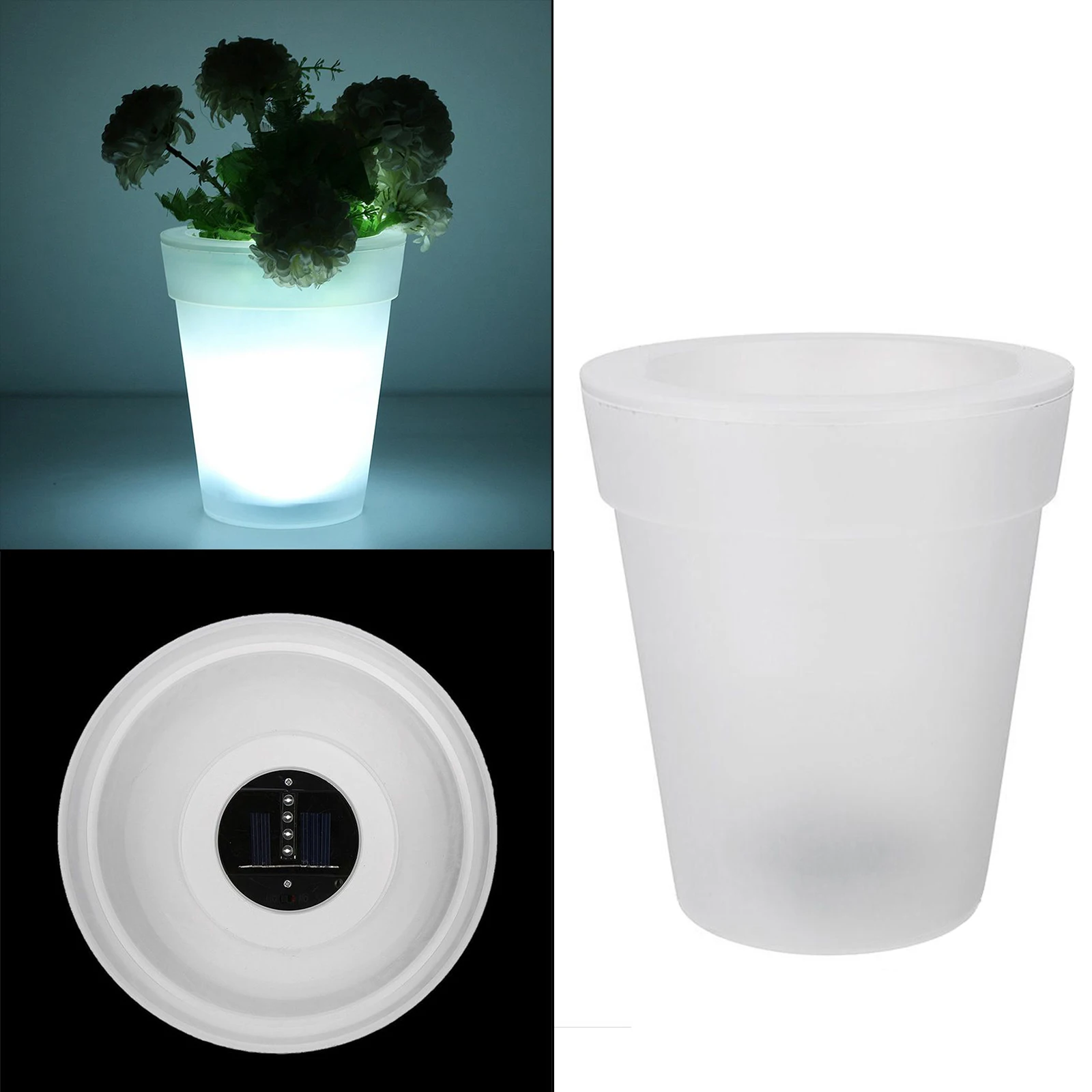 Illuminated Plant Pot Flower Pot with LED Lighting Solar Flower Transparent Flower Pot Modern Planter Vase