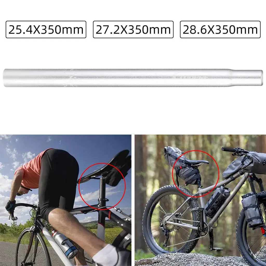 Bike seatpost 350mm Aluminum Alloy seat tube fixed gear seat post MTB Bicycle 25.4 27.2 28.6mm Saddle Tube