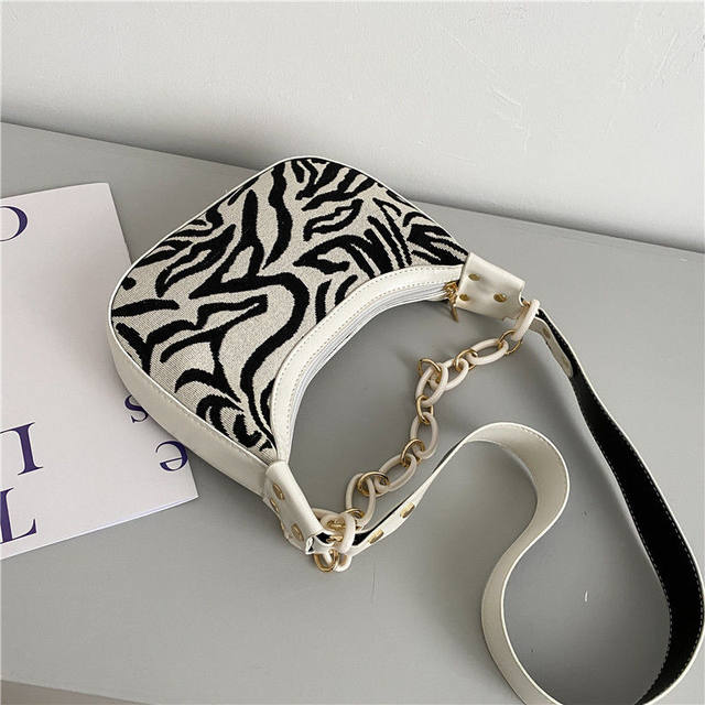 Mode Zebra Print Femmes Sac à main de luxe Pu Cuir Simple Sous les