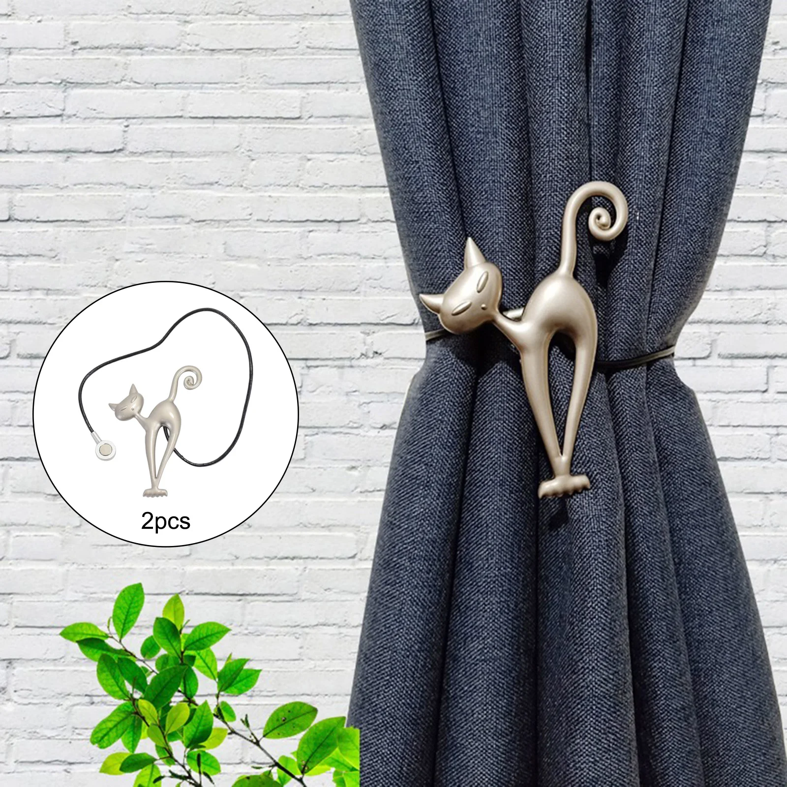 2x Cat Curtain Tiebacks Hooks Buckles Drapes Drape Tiebacks Home Accessory