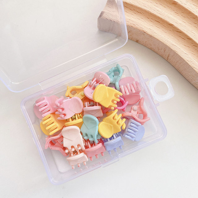 20pcs A Box Mini Cute Candy Color Small Hair Clips Flower Plastic Hair Pins  Girls Ponytail Fashion Hair Accessories Headwear - Hair Clips - AliExpress