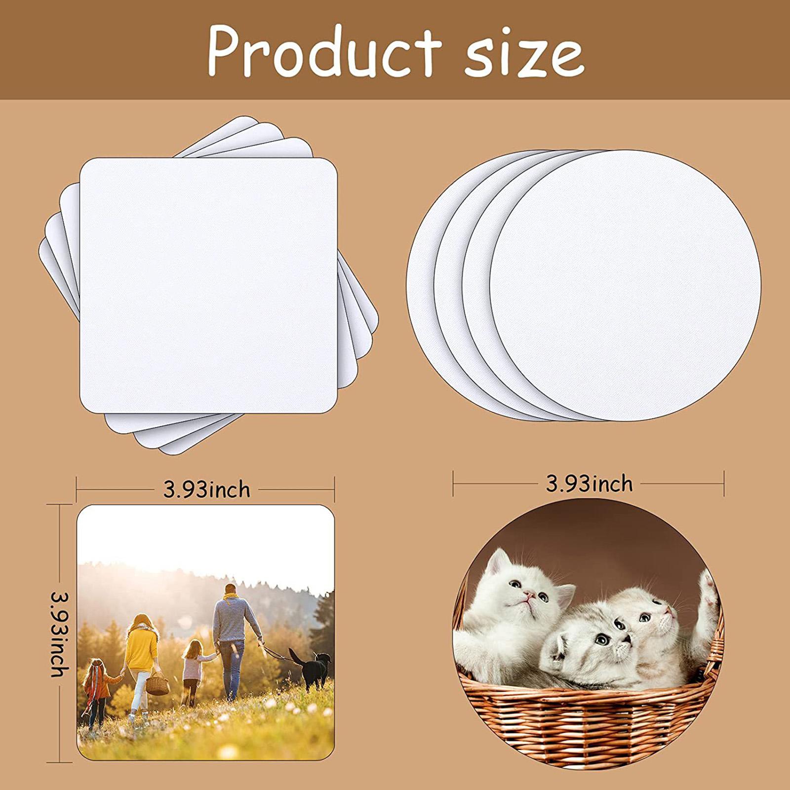 24pcs Round Sublimation Blank DIY Customized MDF Square Coaster Hardboard Coaster Sublimation Coaster Blank Coaster