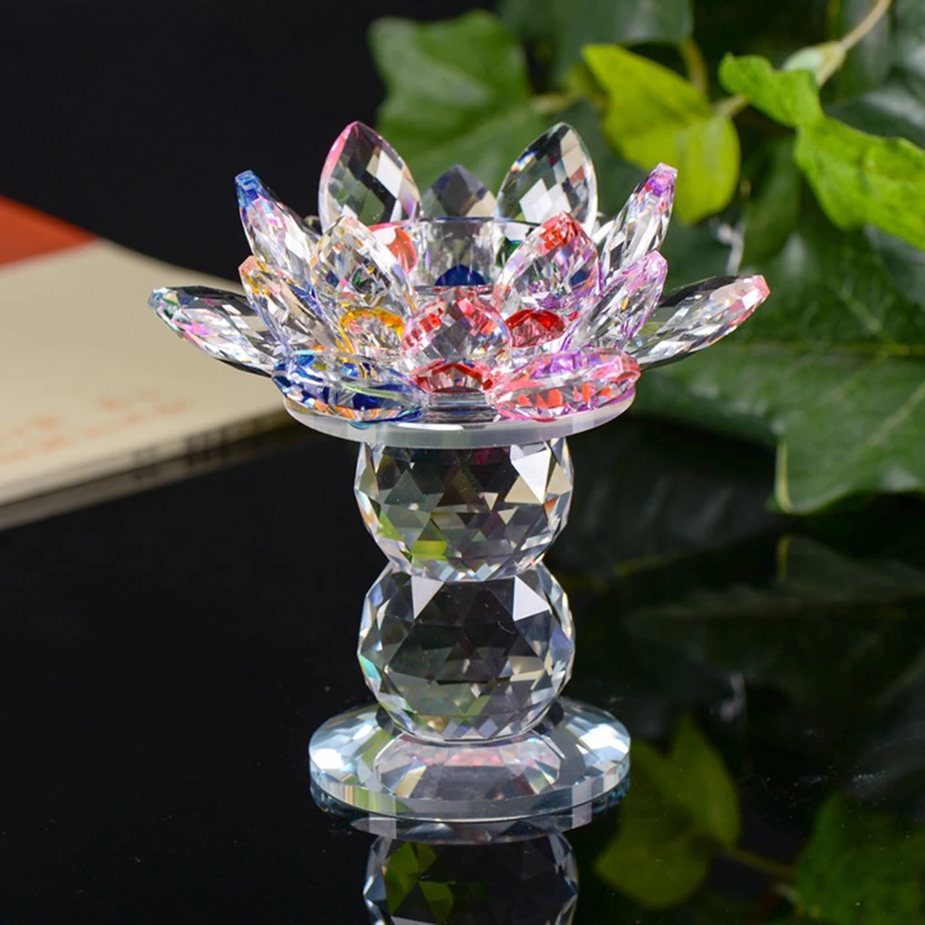 Crystal Lotus Flower Tealight Candle Holder Candle Holder Creative Ornament Party Decor Centrepieces