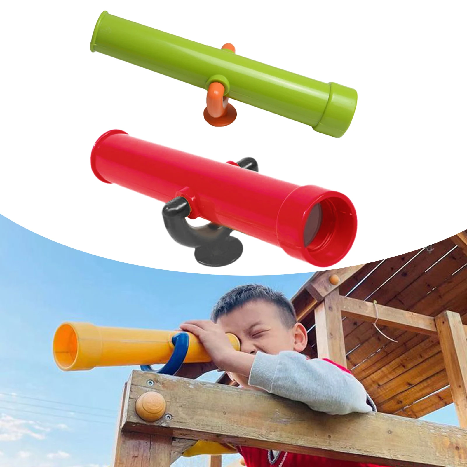 Creative Playground Monocular Telescope Plastic Pretend Play Science Toy Playhouse Slide Swing Set Amusement Park for Kids