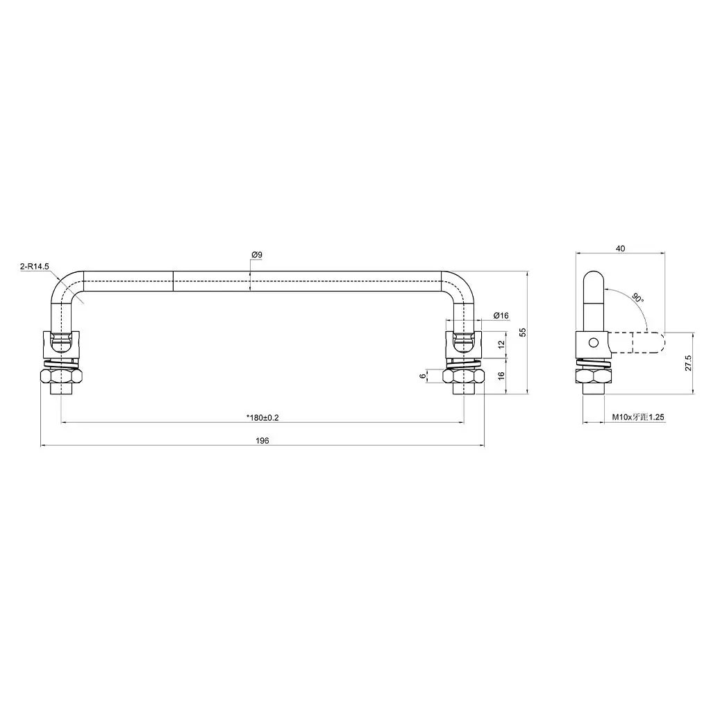 Heavy Duty Boat Handrail / Grab Rail Handle 7.7`` - Marine/Yacht/RV Stainless Steel