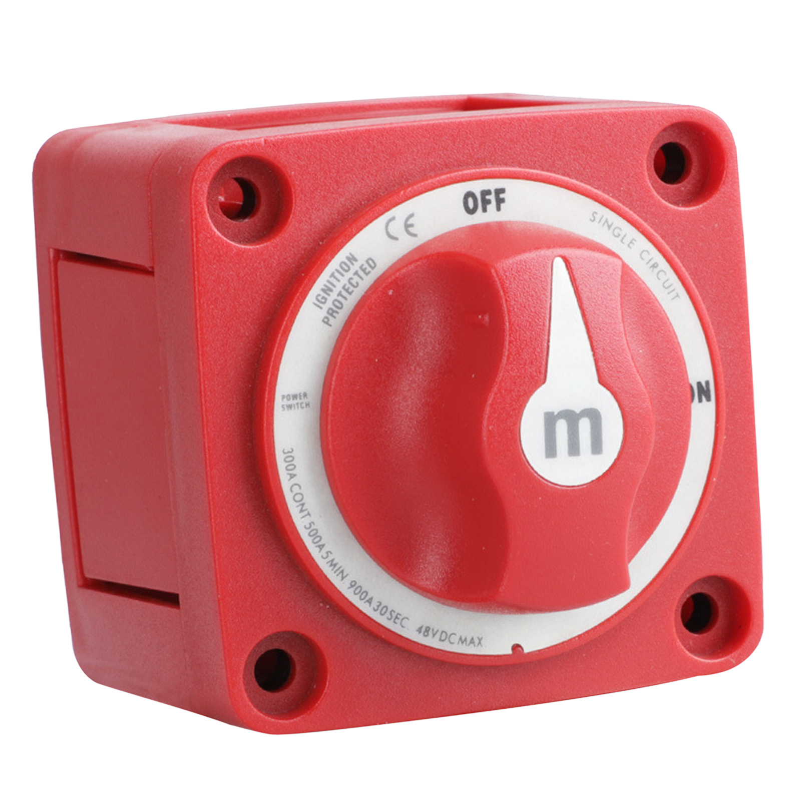 6006 Marine Electrical Battery Switch M SERIES On/Off W/Knob 4 Position -Red
