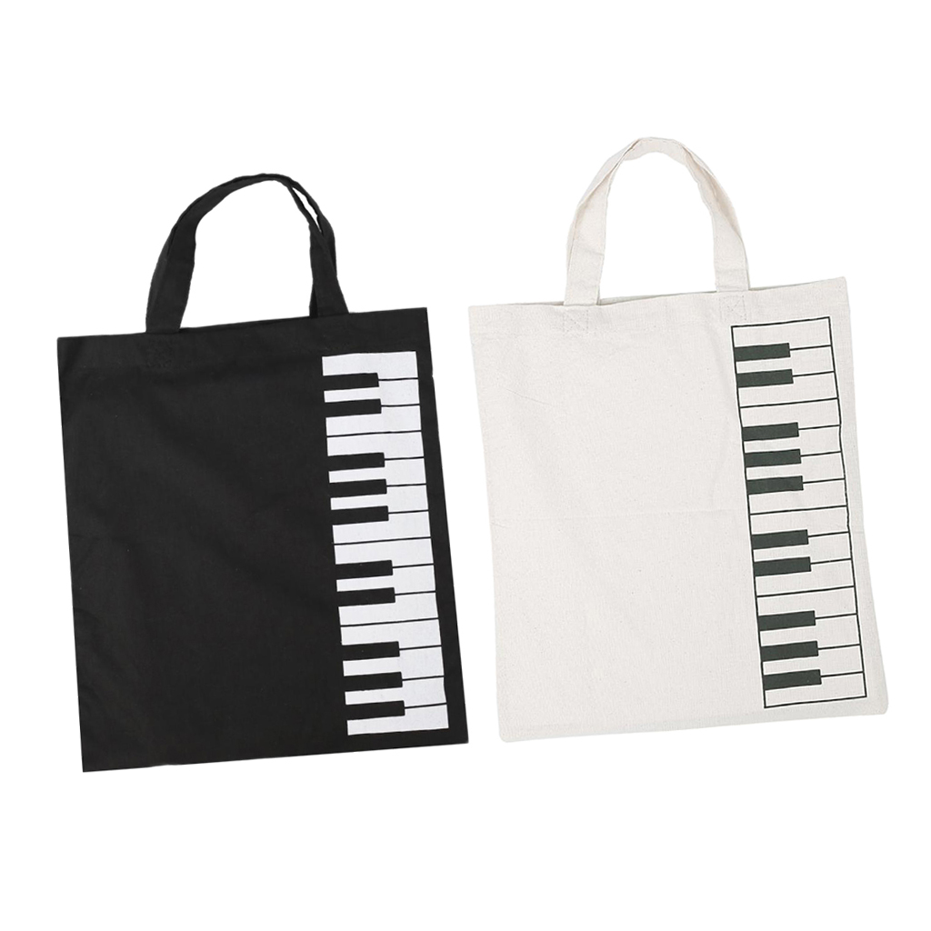 Pure Cotton Piano Keys Music Score Bag Tote Bag Shopping Bag for Girls Gift