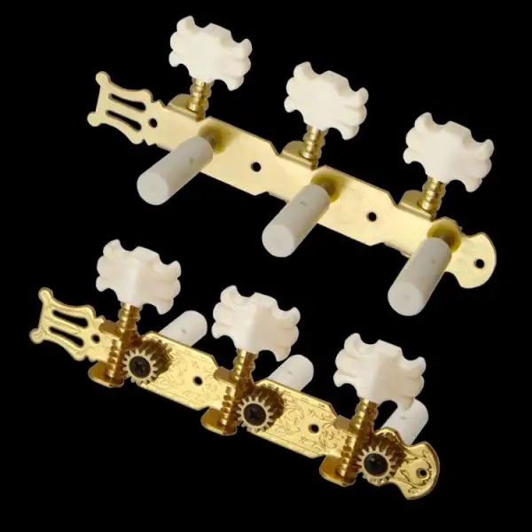 3 in Line String Tuning Pegs Tuners Flower Button for Classical Guitar 3R 3L