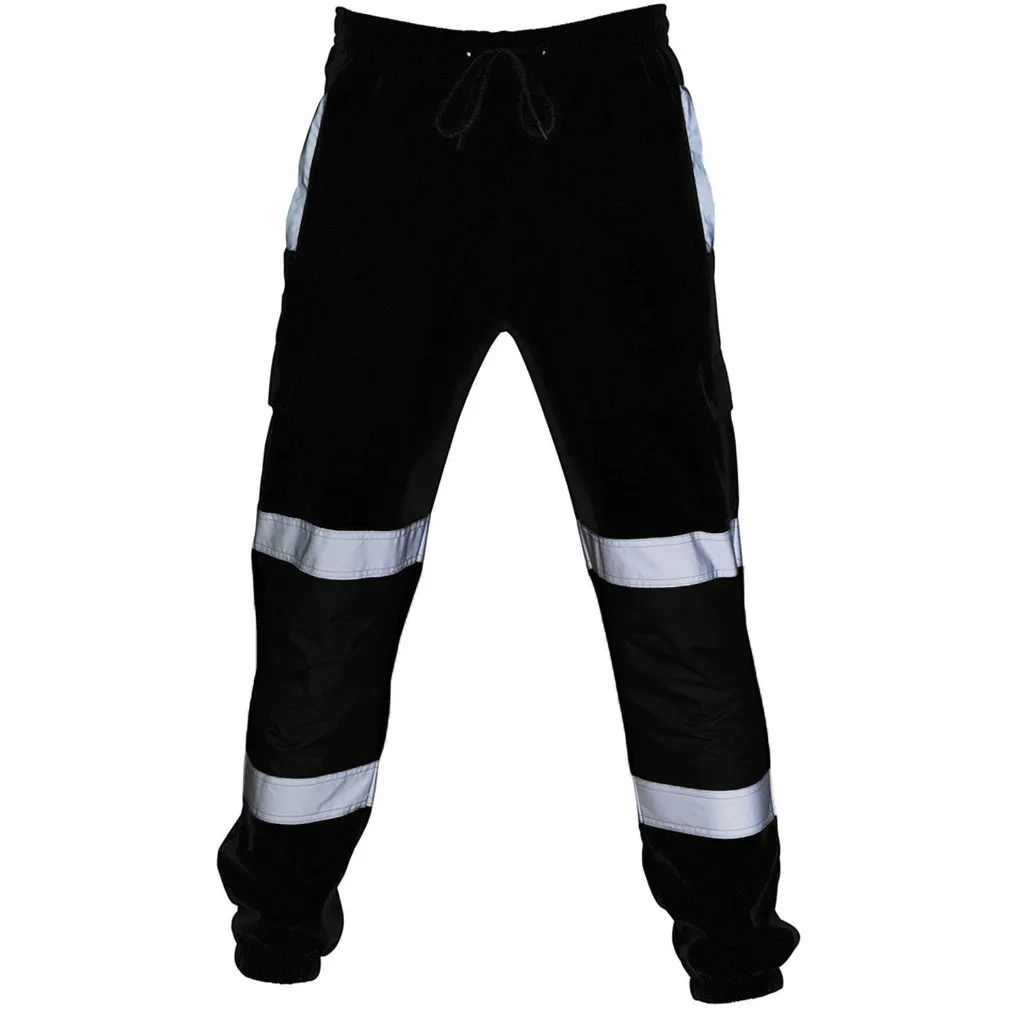 SAGACE Men's Personal Sport Running Stripe Sweatpant Road Work High Visibility Overalls Casual Pocket  Work Casual Trouser Pants cargo pants outfit