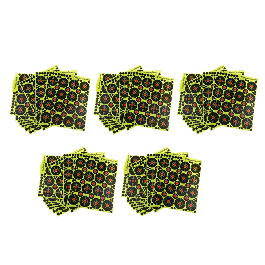 800 Pieces Archery Paper Targets - 5cm Reactive Target - Bright Fluorescent Yellow