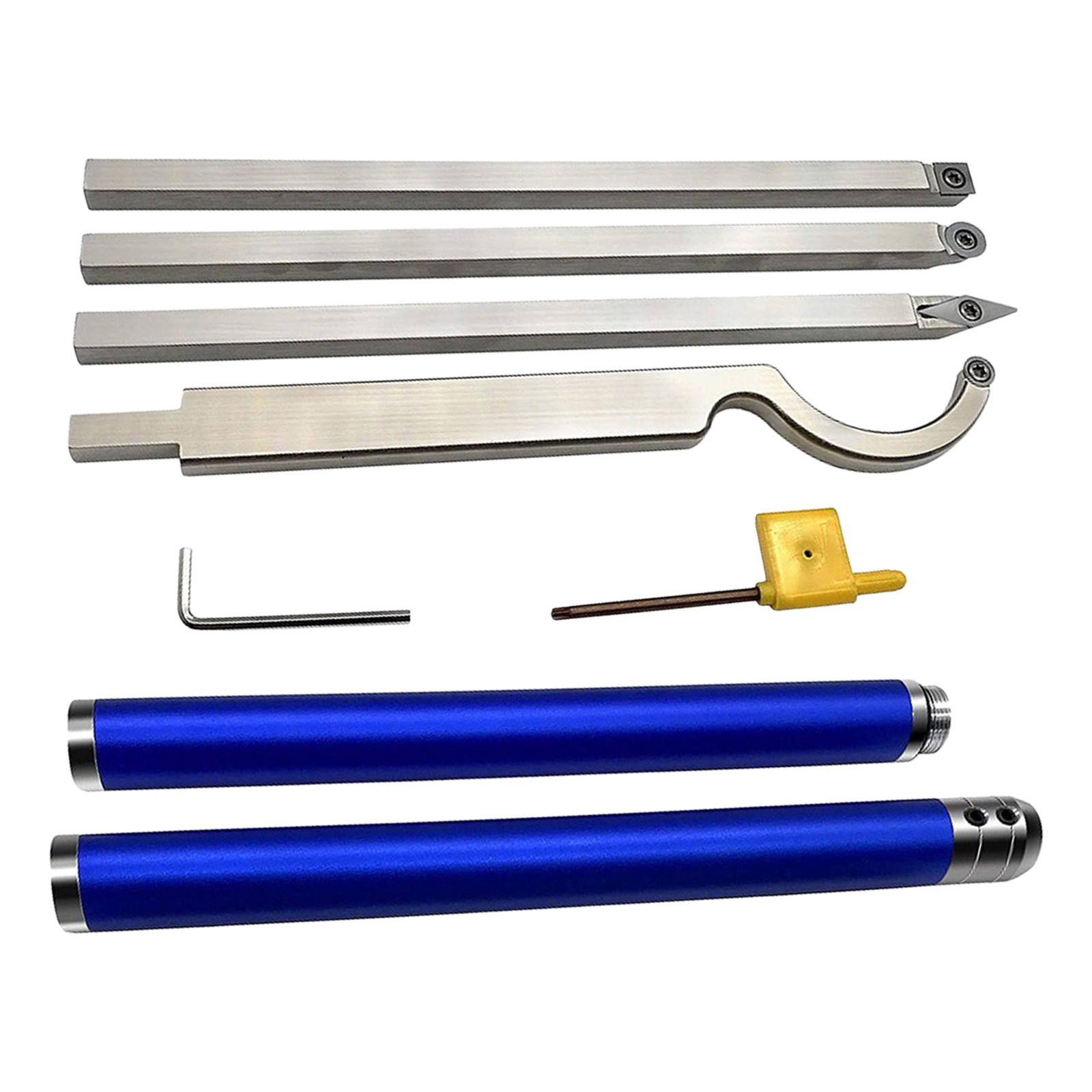 8x Carbide Wood Lathe Tools Professional Aluminum Alloy Insert Cutter Wood Turning Tool Set Handheld Woodturning Woodworking