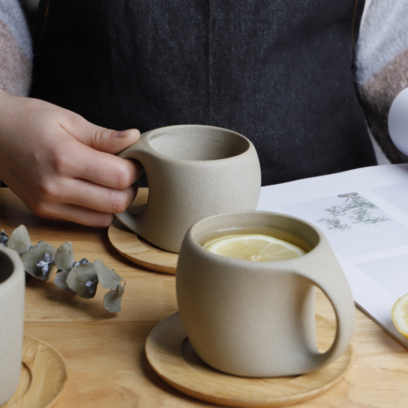 manhã, xícara de café criativa, Copo de chá japonês para beber, Grés