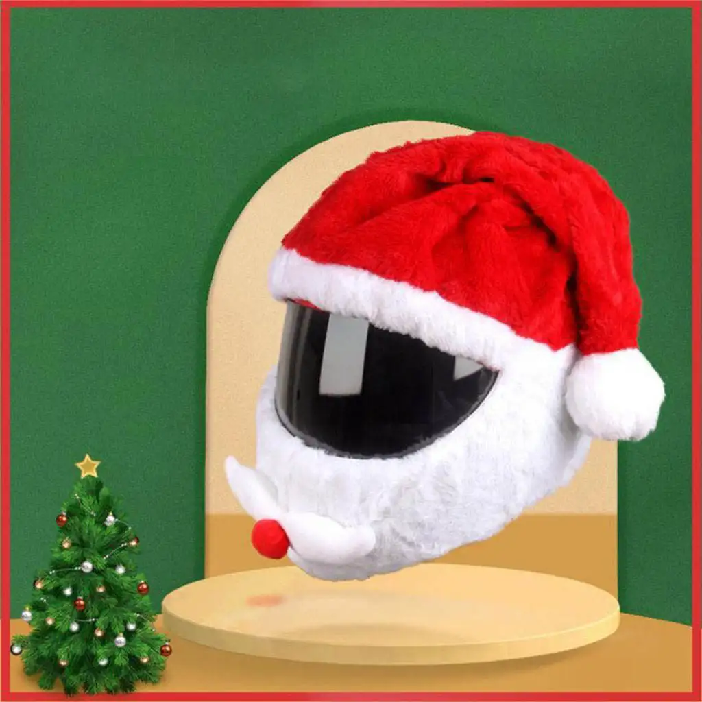 Santa Claus  Cover Christmas Funny Motorcycle Plush Crazy Rides Hat