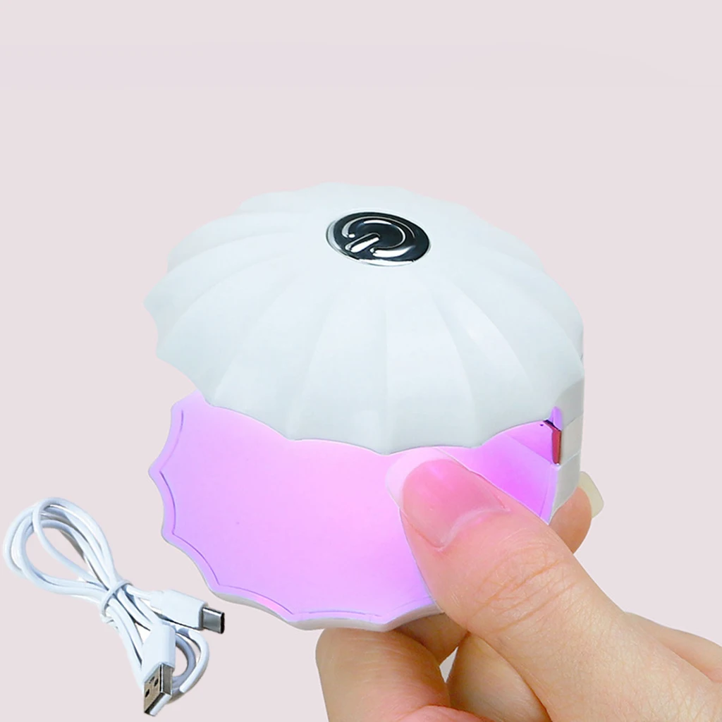 Mini LED Nail Lamp Nail Dryer Nails Lamp USB Shell Shape ,Convenient to Use Great Gift for Girls Kids