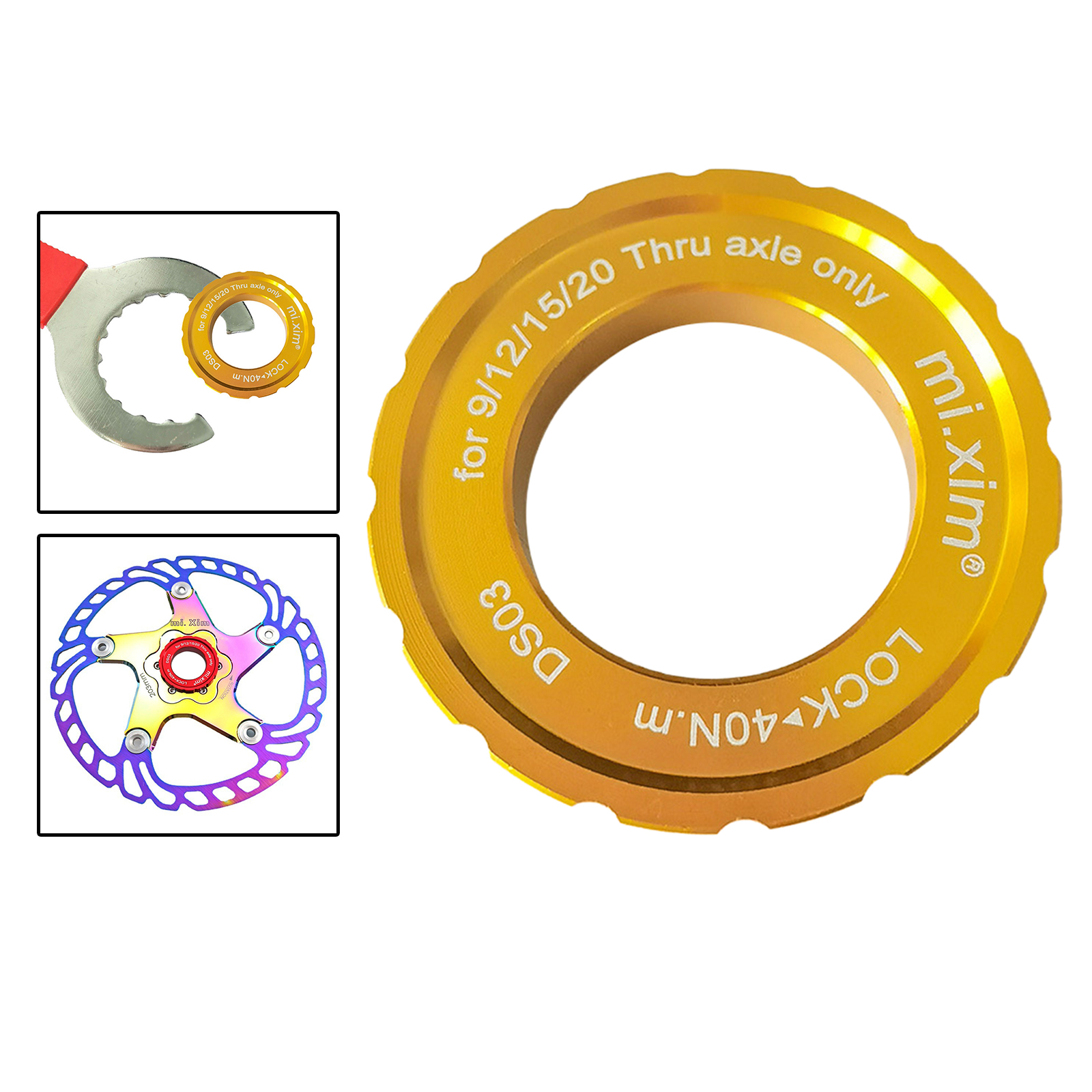 Bike Centerlock Disc Brake to 6 Bolt Lockring Barrel Shaft Lock Screw Cover Ring Adapter Shaft Stainless Steel