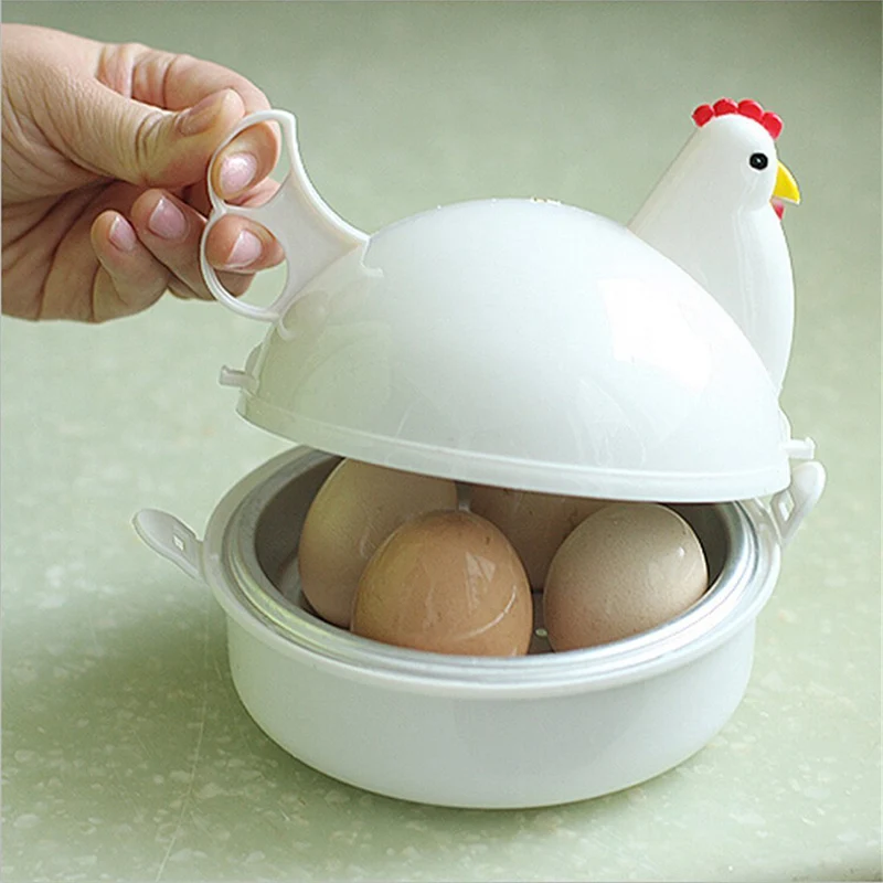 Home Chicken Shaped Microwave One Egg Boiler Cooker Kitchen Cooking Appliance 