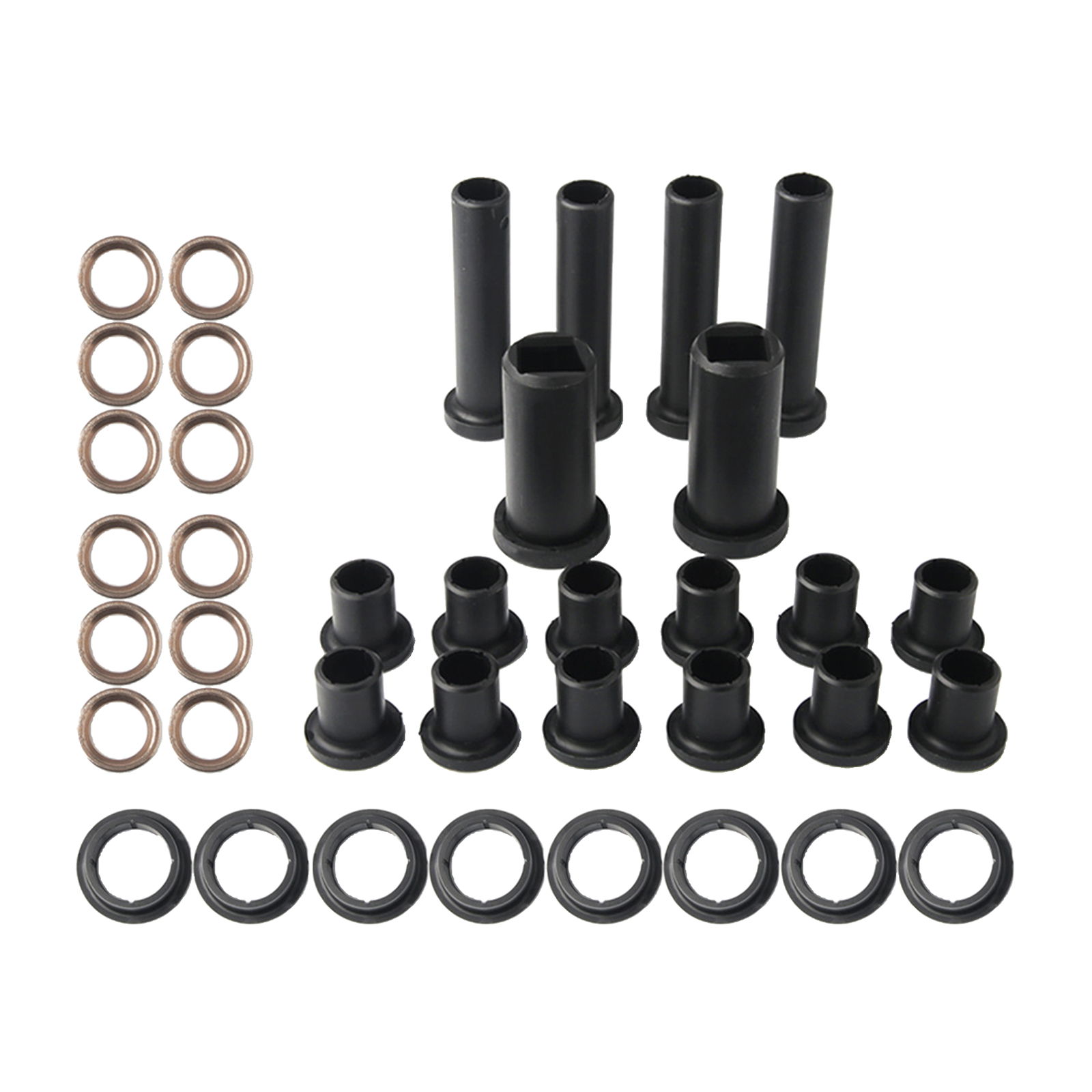 38pcs Rear  Bushings Kit Including A-Arm Short and Long Bushings Bushing Stabilizer Tubes for Polaris Sportsman 700