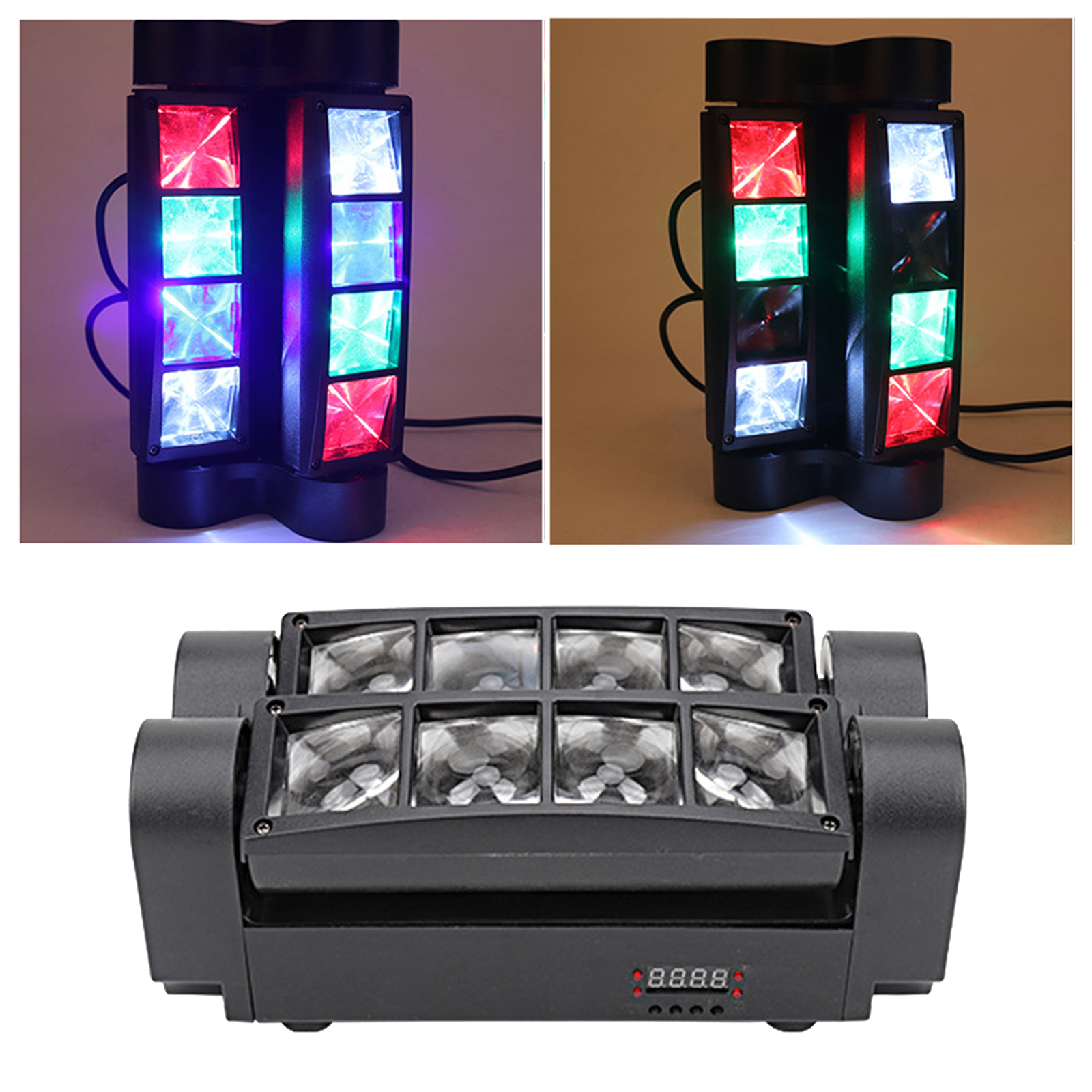 Eight Eyes RGBW Mini Moving Head Beam Light Sound Activated Disco Stage Light for Parties UK