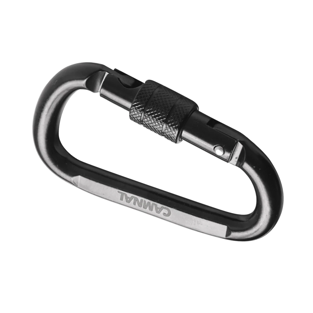 D-Shaped 30KN/6600lbs Screw Locking Carabiner for Outdoor Rock Climbing 