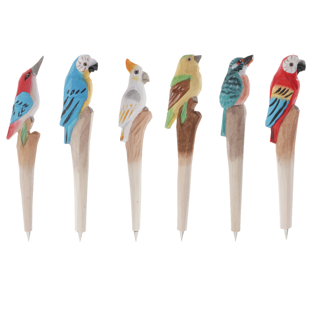 Ballpoint Cute Animals Carved Wood Pen Creative Writing Pen Ball Point Wooden