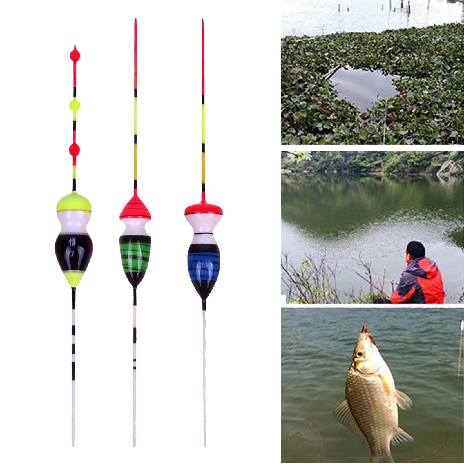 3pcs High Sensitivity Balsa Wood Fishing Floats Bobbers Vertical Buoy For Ice Fishing Tackles Accessories
