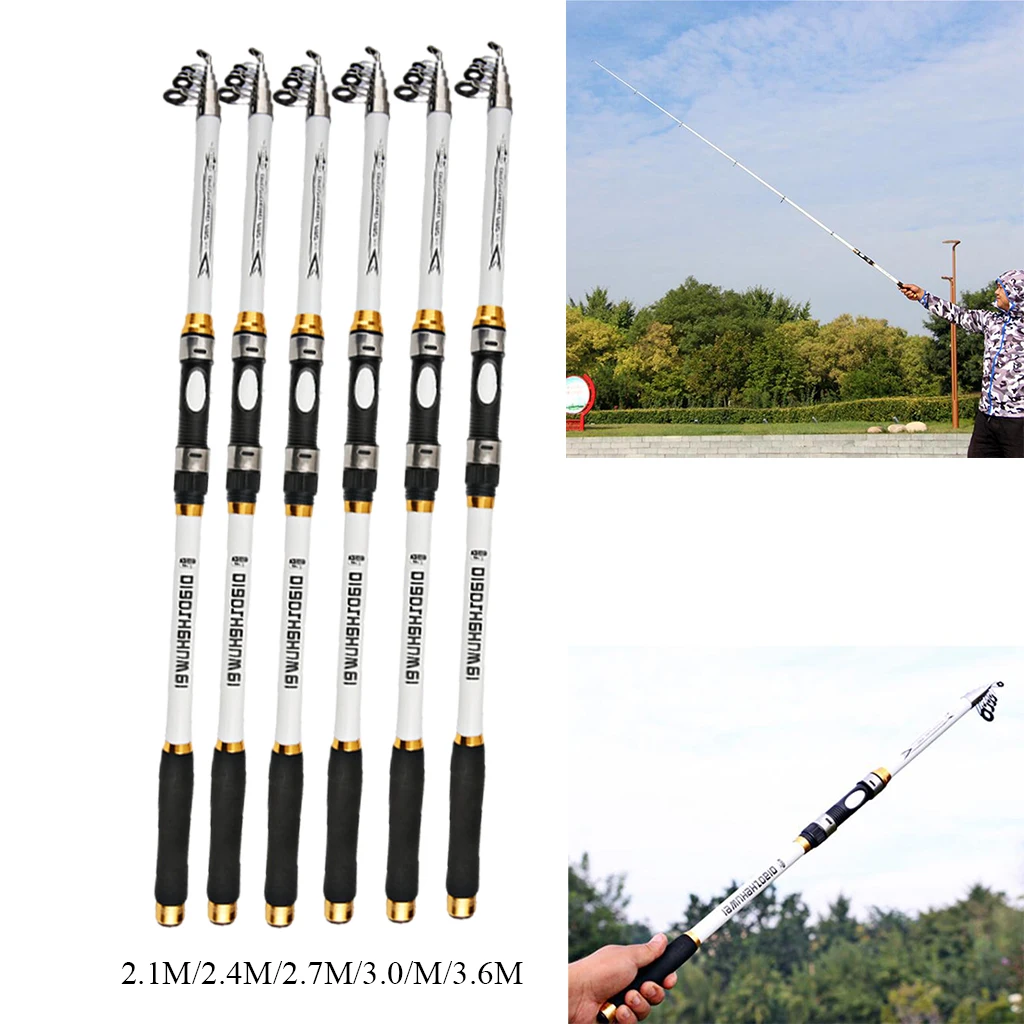 2.1M -3.6M Carp Fishing Rod feeder Hard FRP Carbon Fiber Telescopic Fishing Rod fishing pole Saltwater Freshwater