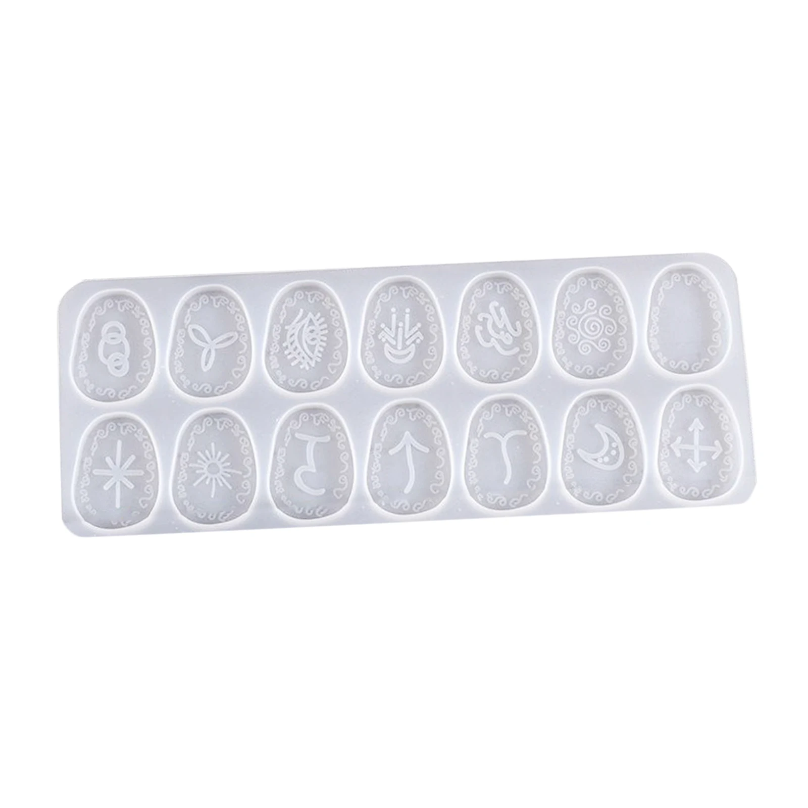 Rune Stones Resin Mold Runes Character UV Epoxy Silicone Mold Silicone Casting Molds for DIY Pendant Making Friend Gift Stacking