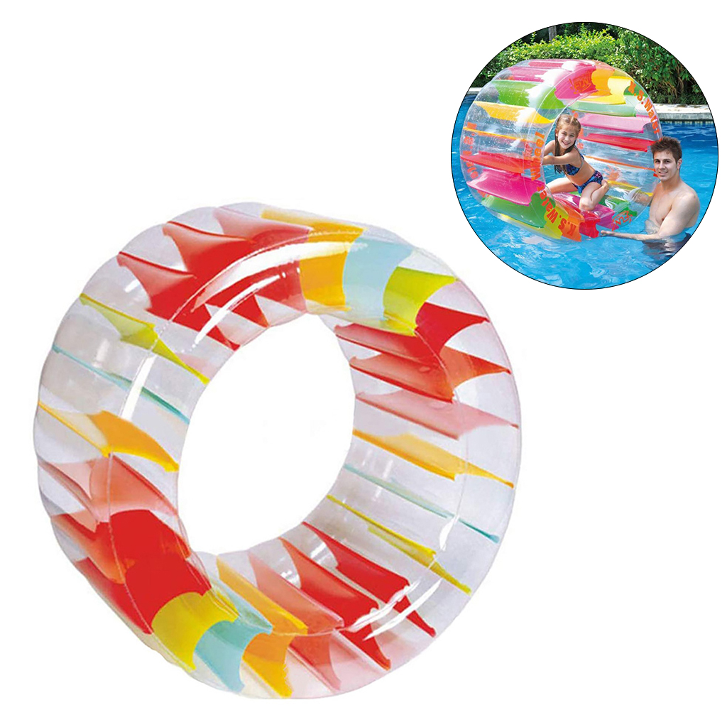 Kids Colorful Inflatable Water Wheel Roller Float 39inch Giant Roll Ball For Boys and Girls Swimming Pool Toys Grass Playing