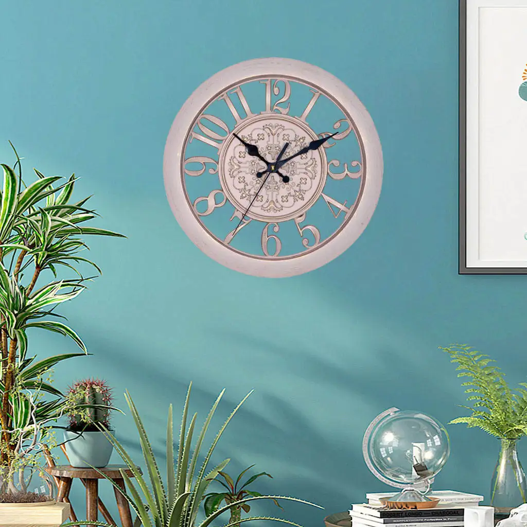11 inch Large Retro Wall Clock Vintage Easy Read Wall Clock for Kitchen Living Room