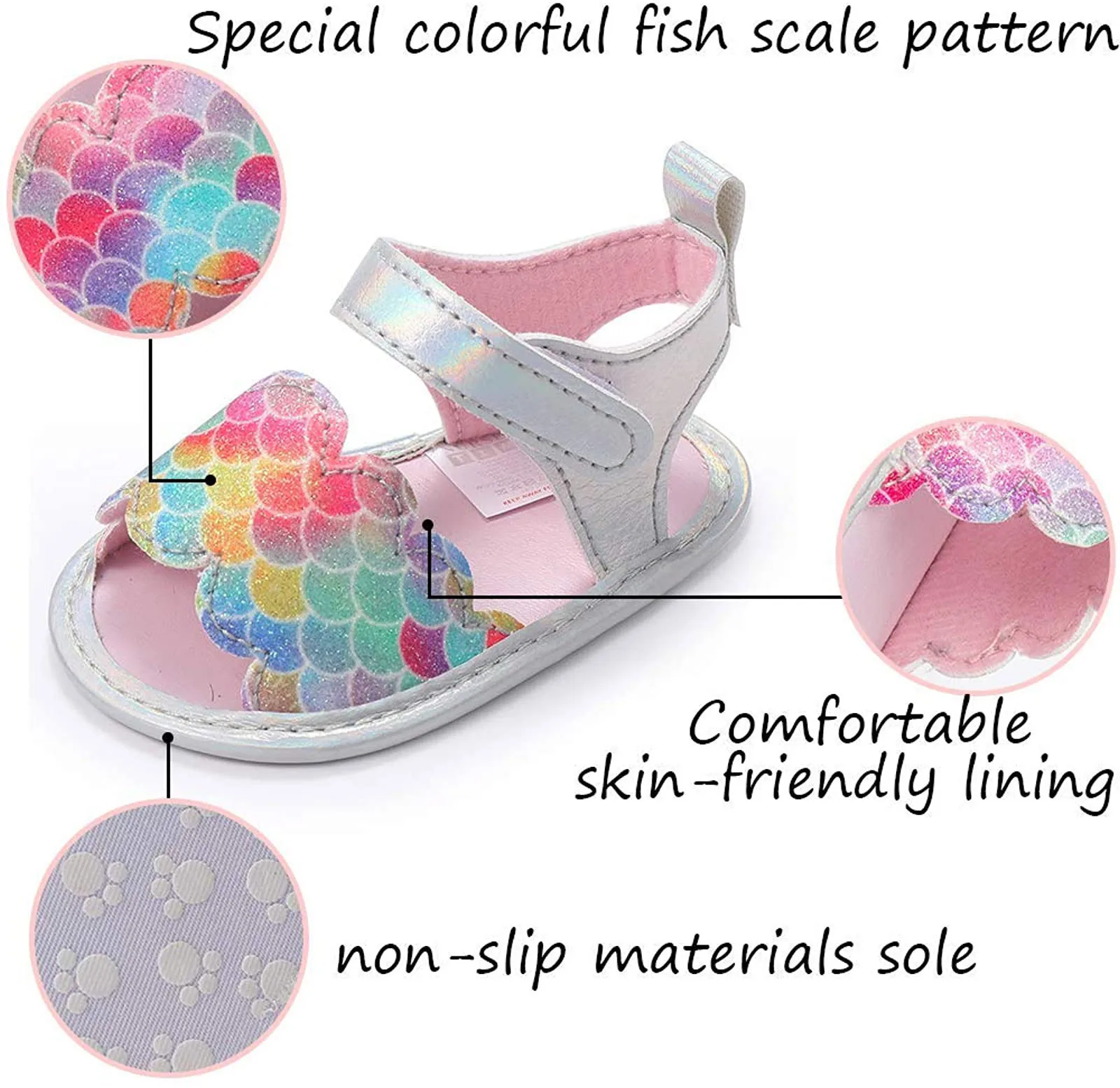 Pretty Soft Pu Leather Breathable Non-slip Baby Girls Sandals