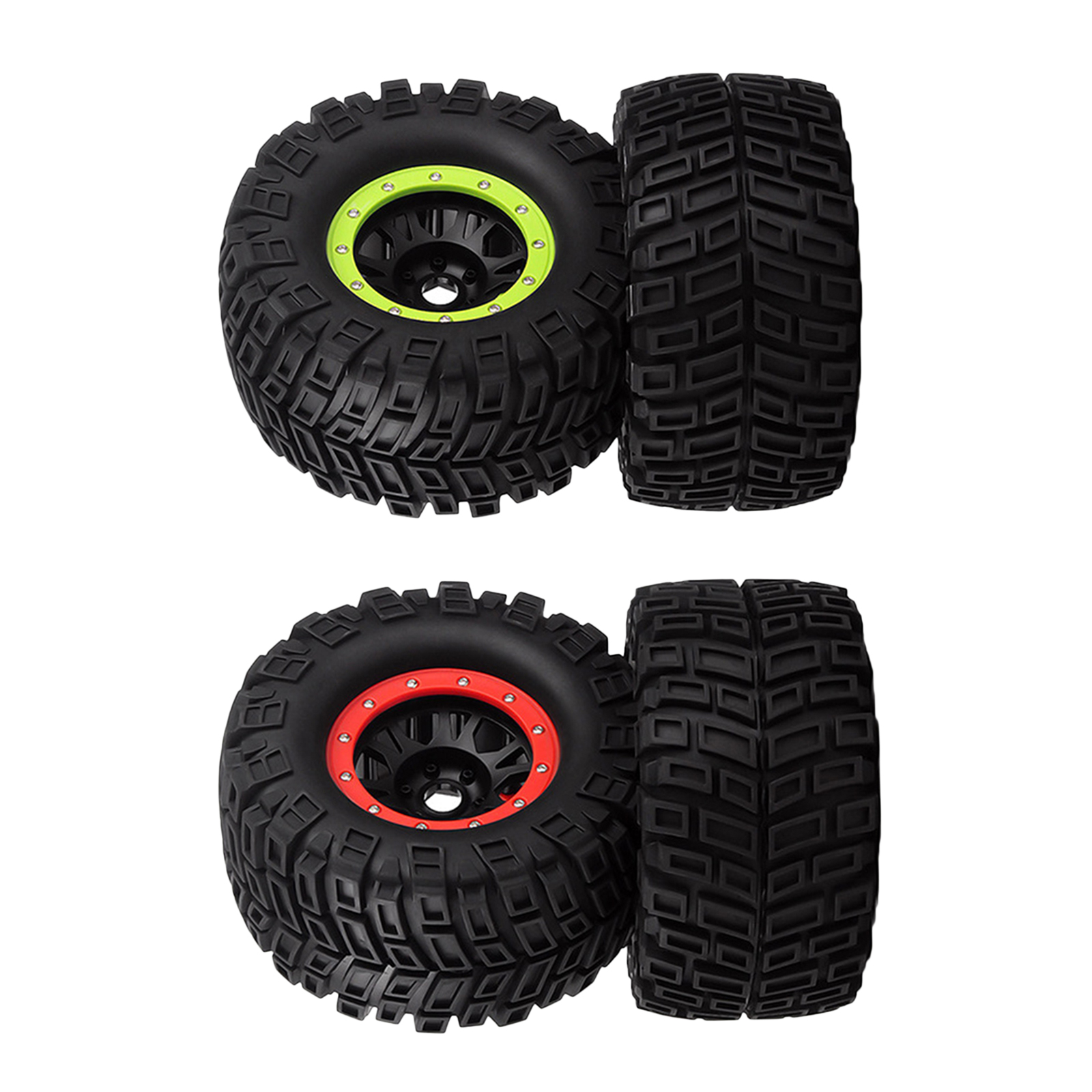 2PCS RC Car Rubber Tire Wheel Rim Set Fit for BUSH G5 E6 G2 Revo HPI Savage Hp 1:8 RC Monster Car Spare Parts Accessory